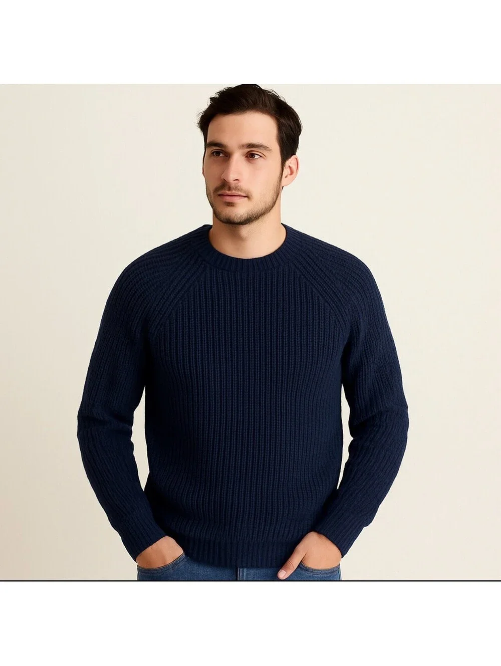 J. Crew Men’s XL Heritage Sweater Black Cotton Knit Heavy Long Sleeve Casual